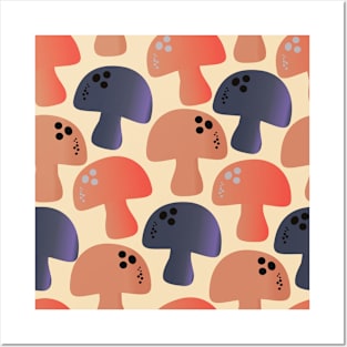 Mushroom Pattern Posters and Art